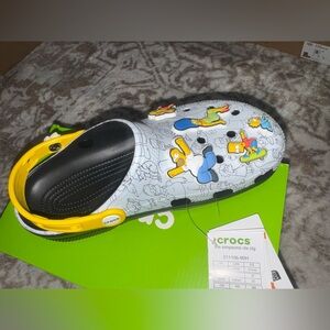CROCS White Simpsons Classic Clog with Multicolor Character Jibbitz